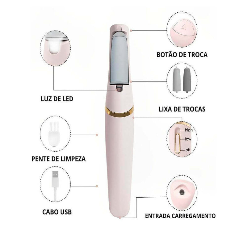 Lixador De Pé Elétrico Lixa Elimina Calo Portátil Usb ou Pilha - 1ClickComprou