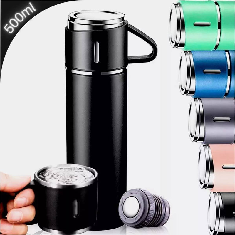 Conjunto de Frascos a Vácuo em Aço Inox, Garrafa 500ml - 1ClickComprou