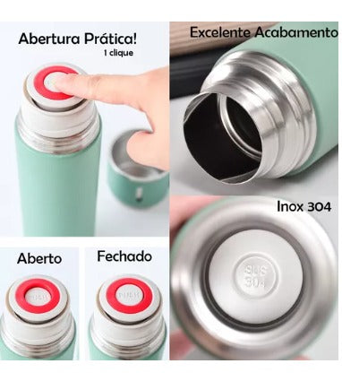 Conjunto de Frascos a Vácuo em Aço Inox, Garrafa 500ml - 1ClickComprou