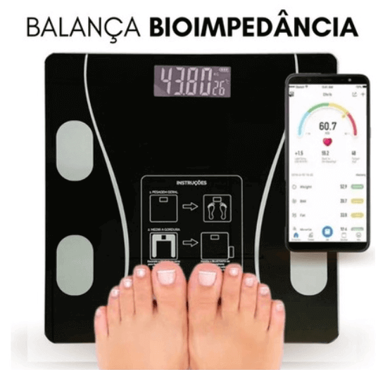 Balança Corporal Bioimpedância Profissional Bluetooth - 1ClickComprou